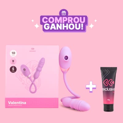 Vibrador Duplo em Silicone com 10 Modos de Vibração, 5 Níveis de Pulsação e 9 Tipos de Vai e Vem - Exclusiva Valentina | 13 x 3,5 cm