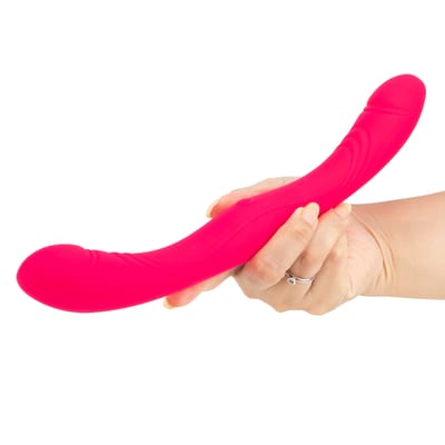 Vibrador Duplo em Silicone Aveludado com Controle Via Aplicativo, 9 Modos de Vibração, Textura Anelar e Recarregável
