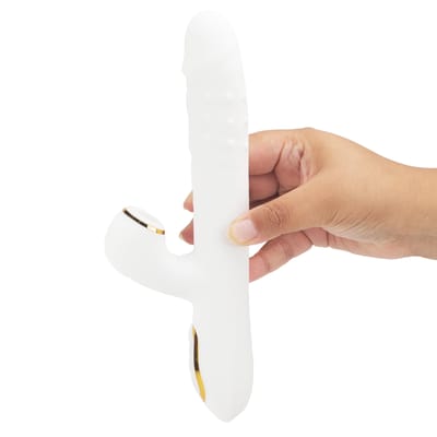 Vibrador com Esferas Giratórias, Vai e Vem, 12 Movimentos de Língua Estimuladora e Recarregável - Stretch-O | 14 x 3,5 cm