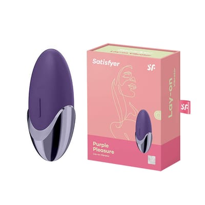 Vibrador Estimulador de Clítoris Recarregável Feito em Silicone, com Formato Oval e 15 Modos de Vibração - Satisfyer Layon 1 Purple Pleasure | 9,5 cm