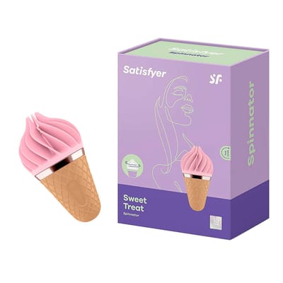 Vibrador Estimulador de Clítoris Recarregável com Textura Giratória, 11 Modos de Rotação e à Prova D'Água - Satisfyer Layons Sweet Treat
