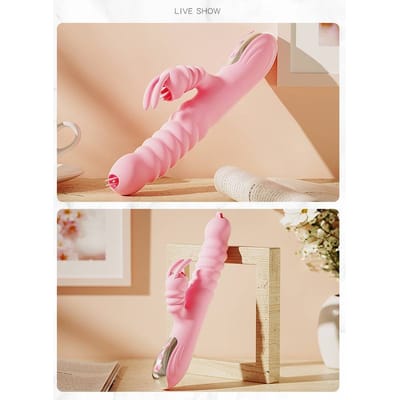 Vibrador Estimulador com Ponto G e Clítoris com Movimentos Vai e Vem, 3 Modos de Rotação, 20 Vibrações e Função de Aquecimento - In Sugar Boom | 14 x 3,1 cm