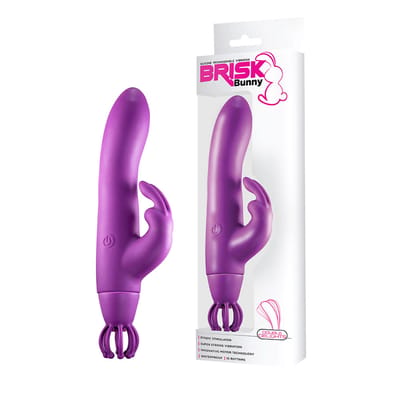 Vibrador Rabbit Recarregável com 10 Modos de Vibração e Tentáculos em Silicone - Brisk Bunny | 11,6 x 3,3 cm