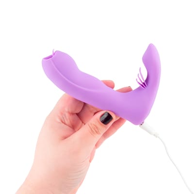 Vibrador de Ponto G e Clítoris em Silicone com 7 Modos de Vibração, Auto Aquecimento e Controle Remoto - Dibe Amanda | 10 x 3,1 cm | Disponível em 2 Cores