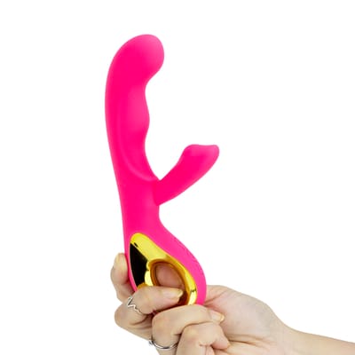 Vibrador Estimulador de Ponto G e Clitóris em Silicone com 10 Modos de Vibração, Recarregável - Intt Toys Sex Angel | 10 x 3,2 cm