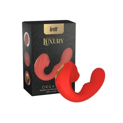 Vibrador Estimulador de Ponto G e Clitóris em Silicone com 10 Modos de Vibração, 10 Tipos de Pulsação e Recarregável -  Intt Orgasmic Luxury | 10,5 x 9,2 cm