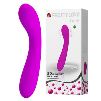 Vibrador Estimulador de Ponto G Recarregável em Soft Touch com 30 Modos de Vibração - Pretty Love Tony - 16 x 3,1 cm