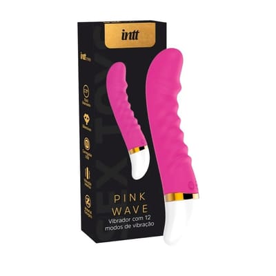 Vibrador Estimulador de Ponto G Recarregável em Silicone e ABS com 12 Modos de Vibrações - Intt Pink Wave | 14,0 x 3,3 cm