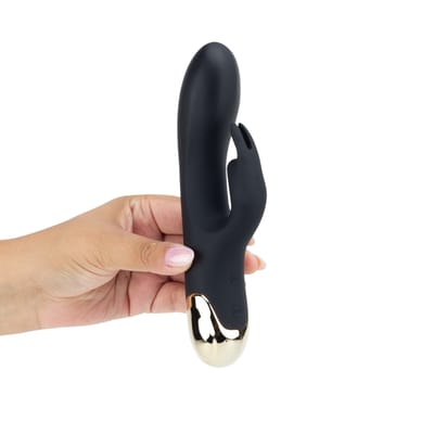 Vibrador de Ponto G e Clítoris Flexível com Forma de Coelho em Silicone Ultra Macio com 7 Vibrações e Resistente à Água - Pretty Love Double Pleasure | 10,2 x 3,6 cm