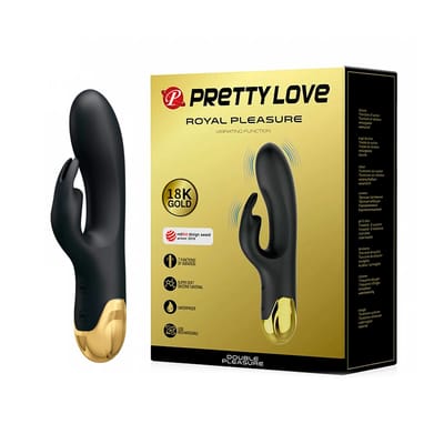 Vibrador de Ponto G e Clítoris Flexível com Forma de Coelho em Silicone Ultra Macio com 7 Vibrações e Resistente à Água - Pretty Love Double Pleasure | 10,2 x 3,6 cm
