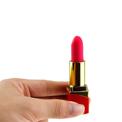 Vibrador no Formato de Batom com 10 Modos de Vibração, Recarregável e Resistente à Água - LipStick Vibrator | 9,2 x 1,3 cm | Disponível em 2 Cores