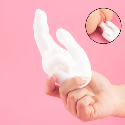 Vibrador em Formato de Mão em Silicone com 9 Vibrações, Movimentos de Vem Cá e Recarregável - Golden Right Hand
