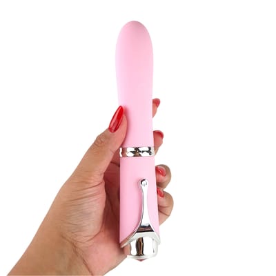 Vibrador de Luxo em Silicone com 10 Modos de Vibração, Detalhe de Joia Cravejada e Carregamento via USB - Adão & Eva Choquei | 10,5 x 3,2 cm