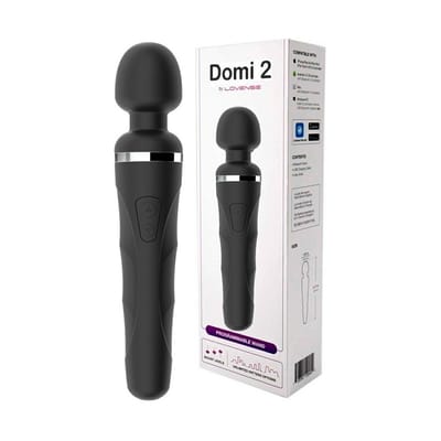 Vibrador Massageador em Silicone no Formato de "Varinha" com 7 Modos de Vibração, Controle por Aplicativo e Carregamento via USB - Lovense Domi 2 |  23,2 x 4,4 cm