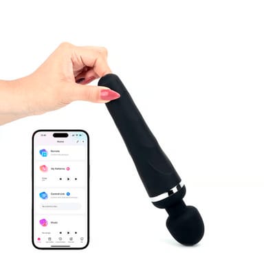 Vibrador Massageador em Silicone no Formato de "Varinha" com 7 Modos de Vibração, Controle por Aplicativo e Carregamento via USB - Lovense Domi 2 |  23,2 x 4,4 cm