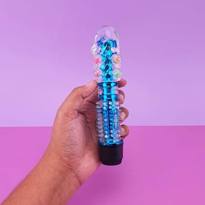Vibrador Personal com Capa de Glande, Nódulos, Cerdas Massageadores e Vibração Multivelocidade - Vibrator G Spot | 14,3 x 1,7 cm | Disponível em 4 Cores