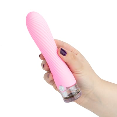 Vibrador Personal Recarregável com Texturas em Espiral, 10 Modos de Vibração e Luz de LED - Evolved Sparkle | 11,4 x 3,5 cm