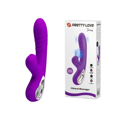 Vibrador de Ponto G com 12 Modos de Vibração, Estimulador Clitoriano com 4 Modos de Pulsação e Recarregável - Pretty Love Jersey | 12,6 x 3,6 cm