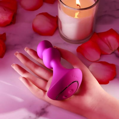 Vibrador de Ponto G com 2 Esferas em Silicone, 7 Modos de Vibração, 5 Tipos de Rotação e Recarregável- Gender X Ball Game | 13,4 x 3,5 cm