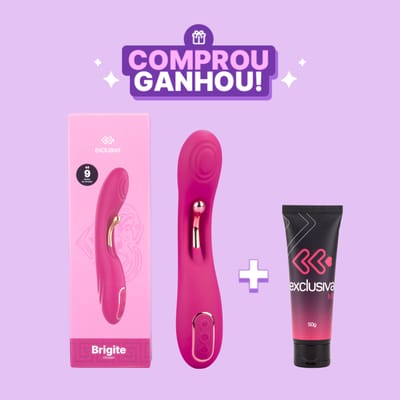 Vibrador de Ponto G e Clitóris em Silicone com 9 Modos de Vibração, 2 Motores e Recarregável - Exclusiva Brigite