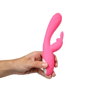 Vibrador de Ponto G e Clitóris com Motor Duplo, 10 Modos de Vibração e Carregamento Via Cabo USB - Evolved Bunny Kisses | 11,5 x 3,3 cm