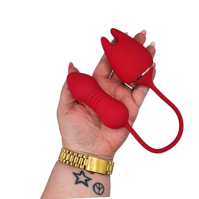 Vibrador de Ponto G e Clitóris Recarregável com 9 Modos de Vibrações e 9 Modos Vai e Vem - S-Hande Wonder Lady | 38,5 x 5,1 cm