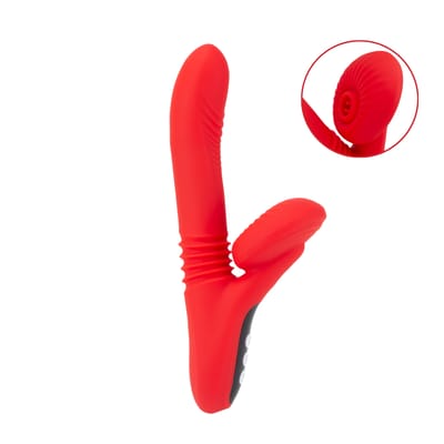 Vibrador de Ponto G e Clitóris em Silicone com 7 Modos de Vibração, 7 Movimentos de Vai e Vem, Aquecimento e Recarregável - Adão & Eva | 12,5 x 3,8 cm
