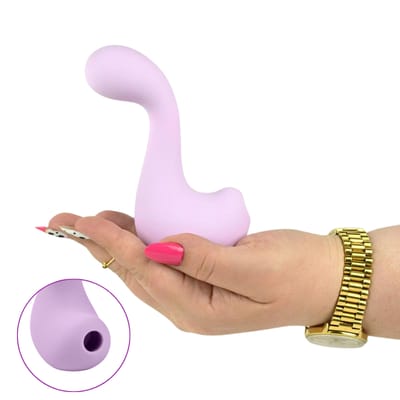Vibrador Duplo em Silicone com 7 Modos de Vibrações, 7 Níveis de Pulsação e Carregamento via Cabo USB - Intt My Sweet Dino | Disponível em 2 Cores