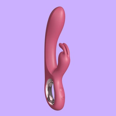 Vibrador de Ponto G e Estimulador Clitoriano em Silicone no Formato de Coelho com 10 Modos de Vibração e Carregamento USB - Rabbit Gentleman | 13 x 3,5 cm