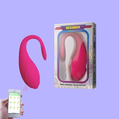 Vibrador de Ponto G e Estimulador de Clitóris com Ponta Achatada com 9 Vibrações, Controle Via Aplicativo e Carregamento USB - Good Vibe Toys | 9,5 x 3,5 cm