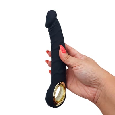 Vibrador de Ponto G em Formato de Pênis com Glande, 10 Modos de Vibração, Resistente à Água e Recarregável - Jump - O | 16,7 x 3,5 cm
