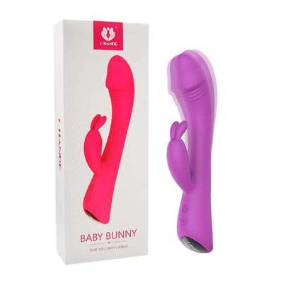 Vibrador Rabbit com Formato de Glande Definida, 9 Modos de Vibração, Recarregável e Luz Led - S-Hande Baby Bunny | 13 x 3,4 cm | Disponível em 2 Cores
