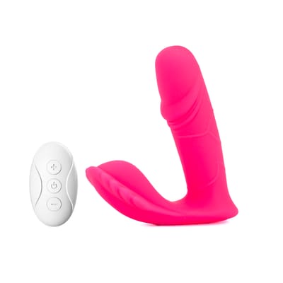 Vibrador de Ponto G com Glande Definida e Estimulador de Clitóris em Silicone, 7 Vibrações Potentes e Controle Remoto Sem Fio - Pleasure Dreams | 10 x 3,4 cm