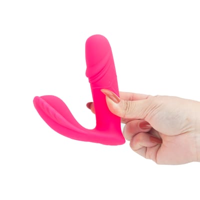 Vibrador de Ponto G com Glande Definida e Estimulador de Clitóris em Silicone, 7 Vibrações Potentes e Controle Remoto Sem Fio - Pleasure Dreams | 10 x 3,4 cm