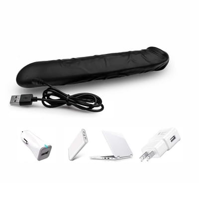 Vibrador Ponto G Recarregável em Formato de Pênis com Glande, 10 Modos de Vibração e Resistente à Água - Winy Terry | 17 x 3,4 cm