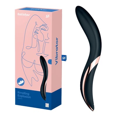 Vibrador de Ponto G Recarregável em Silicone com 12 Programações de Viração e 7 Velocidades de Dedilhar - Satisfyer Rrrolling Explosion | 10,6 x 3,5 cm