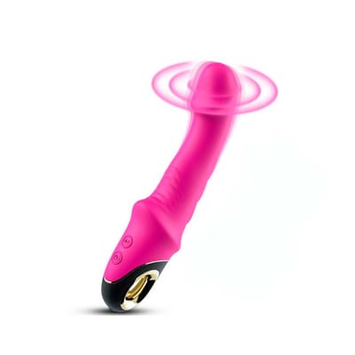 Vibrador de Ponto G em Silicone Aveludado com Texturas Anelares, 9 Modos de Vibração e Carregamento via Cabo "USB" Magnético - Vibrator | 12,4 x 3,4 cm