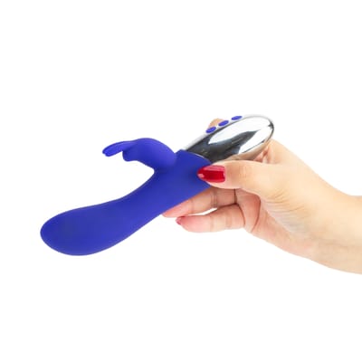 Vibrador Rabbit Recarregável em Silicone com Aquecimento e 10 Modos de Vibração - Adam & Eve Royal Rabbit Warming | 10 x 3,8 cm