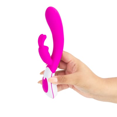 Vibrador Rabbit  em Silicone Ultra Macio com 12 Modos de Vibração e Recarregável - Pretty Love Harlan | 11,7 x 2,8 cm