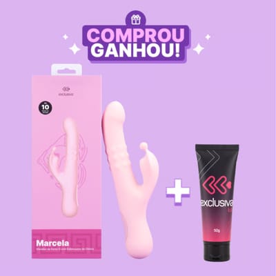 Vibrador Rabbit em Silicone com 10 Vibrações, Pulsações, Modo ''Vem Cá'' e Carregamento USB Magnético - Exclusiva Marcela