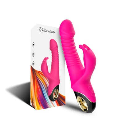 Vibrador Rabbit em Silicone com 5 Movimentos de Vai e Vem, 9 Modos de Vibração e Recarregável via USB - Rabbit Vibrator | 12 x 3,7 cm