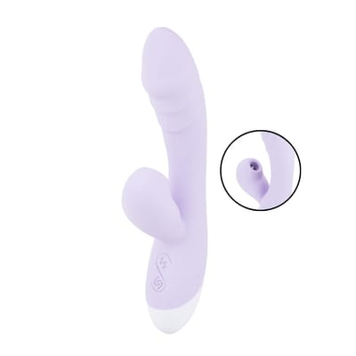 Vibrador Rabbit em Silicone Macio com 12 Modos de Vibração e Recarregável via Cabo USB - Born To Feeling | 13 x 3,4 cm