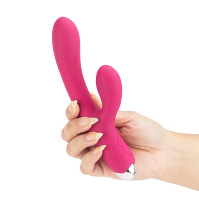 Vibrador Rabbit em Silicone Macio com Motor Duplo, 10 Modos de Vibração e Recarregável via Cabo USB - Vibrator | 12 x 3,2 cm