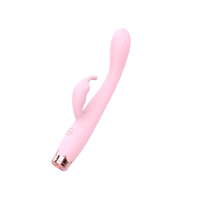 Vibrador Rabbit em Silicone Texturizado, 10 Modos de Vibração, Recarregável e Base de Coroa - Vibrator | 10,5 x 2,3 cm