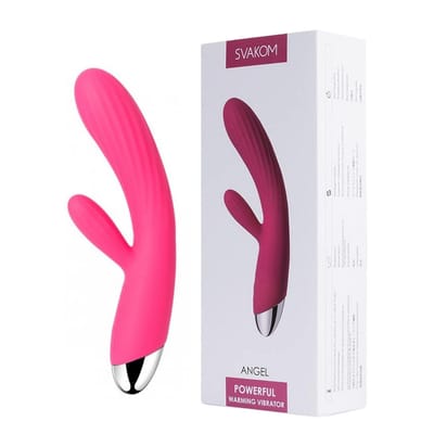 Vibrador Recarregável com Estimulador Clitoriano, 8 Modos de Vibração, 5 Intensidades e Função Aquecimento - Svakom Angel