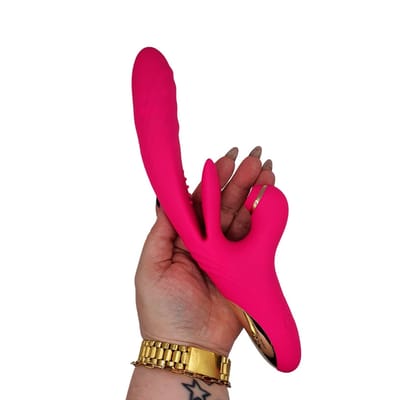 Vibrador Recarregável em Silicone com 3 Modos Vai e Vem no Ponto G, 7 Modos de Sucção e 7 Modos de Batidinhas - Daifuni Vip Mix | Disponível em 2 Cores
