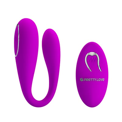 Vibrador Recarregável em Silicone para Casal com Controle Remoto e 12 Modo de Vibrações - Pretty Love Algernon | 19 x 2,5 cm