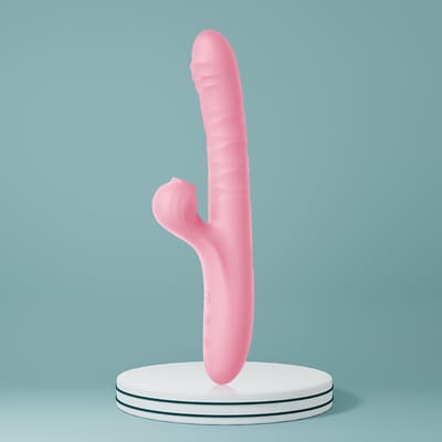 Vibrador em Silicone com Texturas Onduladas e Estimulador de Ponto G e Clitóris - Adão & Eva | 12,5 x 3,5 cm | Disponível em 2 Cores