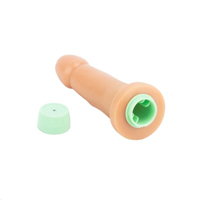 Prótese Tyranus com Formato de Pênis Curvado com Glande Definida e Vibro - Adão & Eva | 15,5 x 4,3 cm