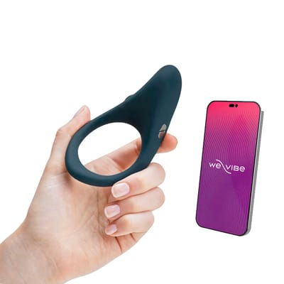Anel Peniano com Estimulador de Testículos e Períneo, 10 Modos de Vibração e Controle via Aplicativo - We-Vibe Verge | 11,4 x 6 cm